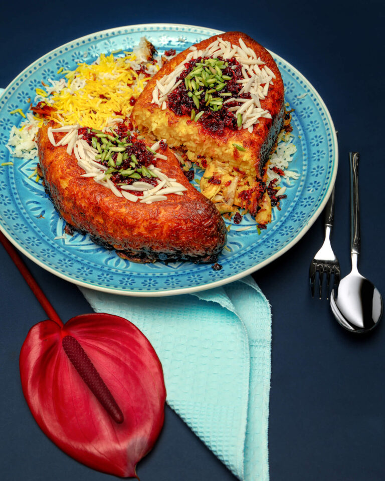 طرز تهیه ته چین مرغ برای مهمانی با برنج ایرانی